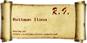 Rottman Ilona névjegykártya